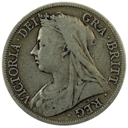 Pre-Owned 1896 Victoria Veiled Head Half Crown Silver Coin - VAT Free