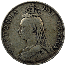 Pre-Owned 1888 Victoria Jubilee Head Florin Silver Coin - VAT Free