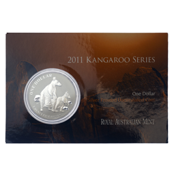 Pre-Owned 2011 Australian Kangaroo 1oz Silver Coin - Carded - VAT Free