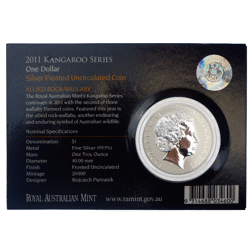 Pre-Owned 2011 Australian Kangaroo 1oz Silver Coin - Carded - VAT Free