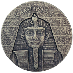 Pre-Owned 2017 Republic of Chad Egyptian Relic Ramesses II 2oz Silver Coin - VAT Free