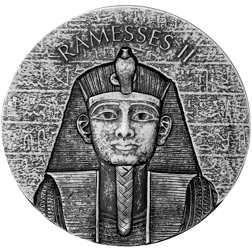Pre-Owned 2017 Republic of Chad Egyptian Relic Ramesses II 2oz Silver Coin - VAT Free