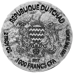 Pre-Owned 2017 Republic of Chad Egyptian Relic Ramesses II 2oz Silver Coin - VAT Free