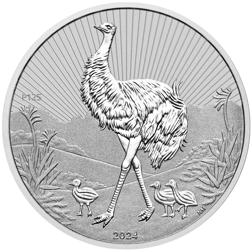 2024 Australia The Next Generation Emu and Baby 2oz Silver Piedfort Coin