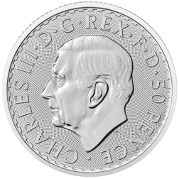 Pre-Owned UK King Charles III Britannia 1/4oz Silver Coin - Mixed Dates - VAT Free