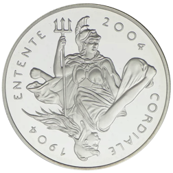 Pre-Owned 2004 UK Entente Cordiale Proof Design Silver Crown - VAT Free