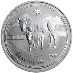 Pre-Owned 2009 Australian Lunar Ox 1oz Silver Coin