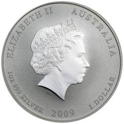 Pre-Owned 2009 Australian Lunar Ox 1oz Silver Coin