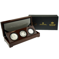 Pre-Owned 2012 UK Queen Elizabeth II’s Diamond Jubilee Royal Silver 3-Coin Set - VAT Free