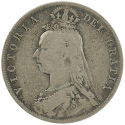 Pre-Owned 1889 UK Victoria Half Crown Silver Coin - VAT Free