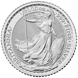 Pre-Owned UK Britannia 1/10oz Silver Coin - Mixed Dates - VAT Free