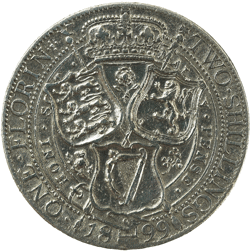 Pre-Owned 1899 Victoria Veiled Head Florin Silver Coin - VAT Free