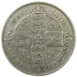 Pre-Owned 1856 UK Victoria Gothic Florin Silver Coin - VAT Free