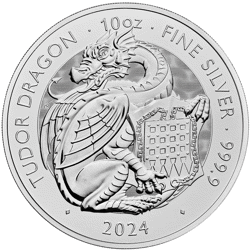 Pre-Owned 2024 UK Tudor Beasts Tudor Dragon 10oz Silver Coin - VAT Free