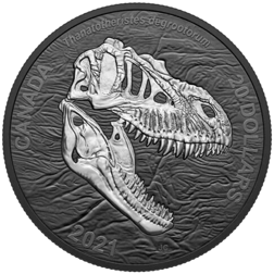 Pre-Owned 2021 Canadian Discovering Dinosaurs: Reaper of Death $20 Silver Proof Coin - VAT Free
