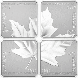 Pre-Owned 2017 Canadian Maple Leaf Quartet 1/4oz Proof Silver 4-Coin Collection - VAT Free