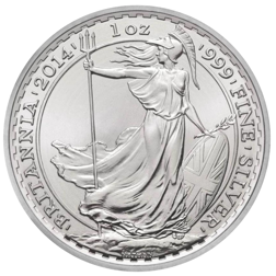 Pre-Owned 2014 UK Britannia 'Mule' 1oz Silver Coin - VAT Free