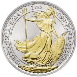 ★新春福袋2024★ UK 2014 Pre-Owned Britannia VAT - Coin Silver 1oz Gilded コレクション
