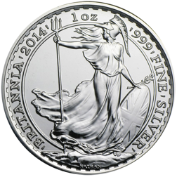 Pre-Owned 2014 UK Britannia 1oz Brilliant Uncirculated Silver Coin - VAT Free