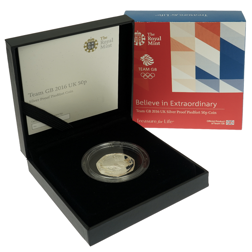 Pre-Owned 2016 UK Team GB Rio Olympics 50p Piedfort Proof Silver Coin - VAT Free