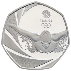 Pre-Owned 2016 UK Team GB Rio Olympics 50p Piedfort Proof Silver Coin - VAT Free