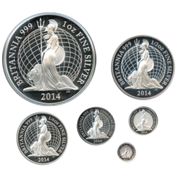 Pre-Owned 2014 UK Britannia Proof Silver 6-Coin Collection - VAT Free
