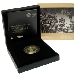 Pre-Owned 2014 UK First World War Outbreak £2 Proof Silver Coin - VAT Free