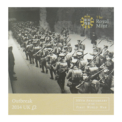 Pre-Owned 2014 UK First World War Outbreak £2 Proof Silver Coin - VAT Free