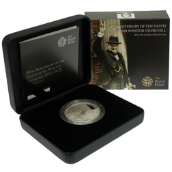 Pre-Owned 2015 UK 50th Anniversary of the Death of Winston Churchill £5 Proof Silver Coin - VAT Free