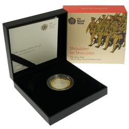 Pre-Owned 2016 UK The Army 'Shoulder to Shoulder' £2 Piedfort Proof Silver Coin - VAT Free