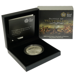 Pre-Owned 2015 UK Battle of Waterloo £5 Proof Silver Coin - VAT Free