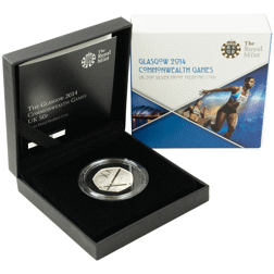 Pre-Owned 2014 UK Glasgow Commonwealth Games 50p Piedfort Proof Silver Coin - VAT Free