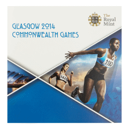 Pre-Owned 2014 UK Glasgow Commonwealth Games 50p Piedfort Proof Silver Coin - VAT Free