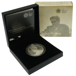 Pre-Owned 2014 Alderney Birth of Dylan Thomas £5 Proof Silver Coin - VAT Free