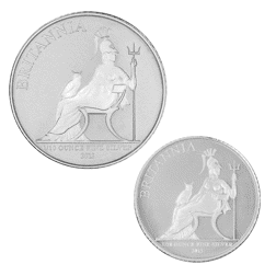 Pre-Owned 2013 UK Britannia 1/10oz and 1/20oz Proof Silver 2-Coin Collection - VAT Free