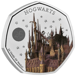 Pre-Owned 2023 UK Hogwarts 50p Proof Silver Coin - VAT Free