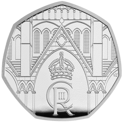 Pre-Owned 2023 UK Coronation of King Charles III 50p Proof Silver Coin