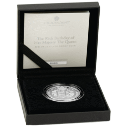 Pre-Owned UK 2021 95th Birthday of Queen Elizabeth II £5 Proof Silver Coin - VAT Free