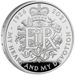Pre-Owned UK 2021 95th Birthday of Queen Elizabeth II £5 Proof Silver Coin - VAT Free
