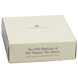 Pre-Owned UK 2021 95th Birthday of Queen Elizabeth II £5 Proof Silver Coin - VAT Free