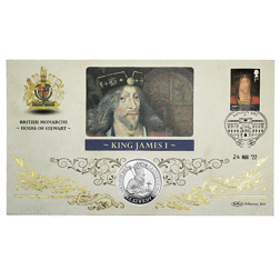 Pre-Owned 2022 UK King James I 1oz Proof Silver Coin Cover - VAT Free