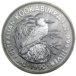 Pre-Owned 1990 Australian Kookaburra 1oz Silver Coin - VAT Free