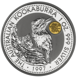 Pre-Owned 1997 Australia Kookaburra Dragon Privy Mark 1oz Proof Design Silver Coin - VAT Free