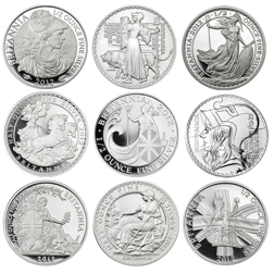 Pre-Owned - 1987-2012 UK 25th Anniversary Britannia Portrait Proof Silver 9-Coin Collection - VAT Free