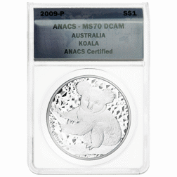 Pre-Owned 2009 Australian Koala 1oz Silver Coin - ANACS Graded MS70 - 2003440086 - VAT Free