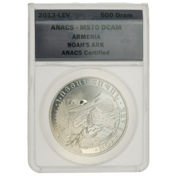 Pre-Owned 2013 Armenian Noah's Ark 1oz Silver Coin - ANACS Graded MS70 - 0200656010101494 - VAT Free