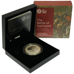 Pre-Owned 2015 Alderney Battle of Agincourt £5 Proof Silver Coin - VAT Free