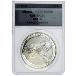 Pre-Owned 2012 Australian Koala 1oz Silver Coin - ANACS Graded MS70 - 2005182635 - VAT Free
