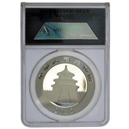 Pre-Owned 2012 Chinese Panda 1oz Silver Coin - ANACS Graded MS70 - 2005422032 - VAT Free