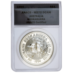 Pre-Owned 1994 Australian Kookaburra 1oz Silver Coin - ANACS Graded MS70 - 2003502988 - VAT Free